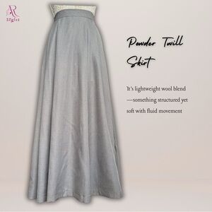 NWT Powder Twill Maxi Modest Skirt in Gray
